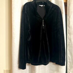 Chico’s black velvet zip up top. Like new condition size 4.